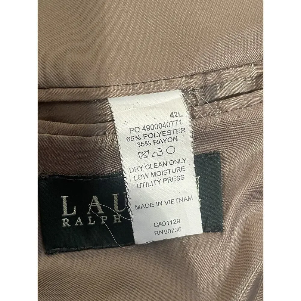 Lauren Ralph Lauren Mens Classic-Fit Ultraflex Stretch Patterned Blazer Size 42L